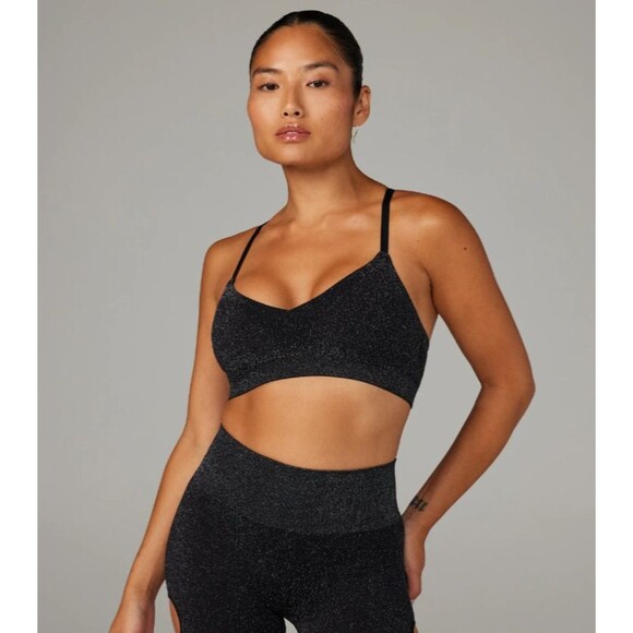 Savage X Fenty Bra NWT Bawdy Double Knit Bralette in black caviar Medum - Picture 1 of 8